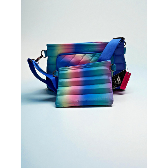 Think Royln Bank Street XL Crossbody w/ Pouch Bundle Blue Lagoon Ombre New w Tag - Picture 8 of 13